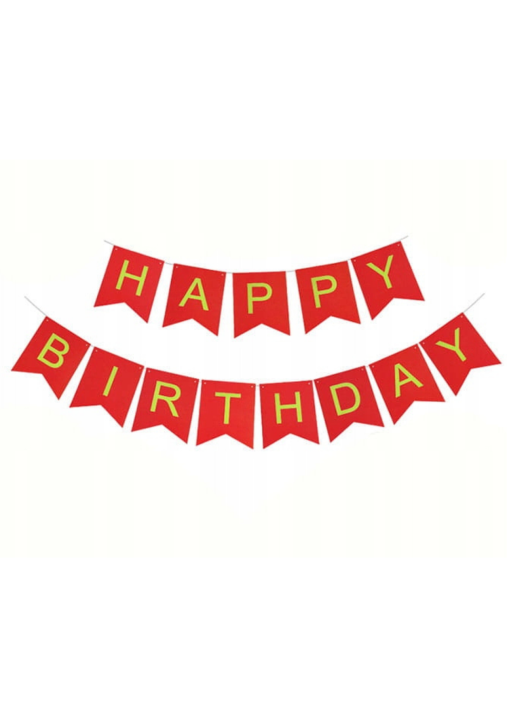 Girlanda czerwona HAPPY BIRTHDAY